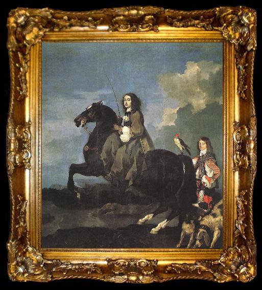 framed  Bourdon, Sebastien Queen Christina of Sweden on Horseback, ta009-2